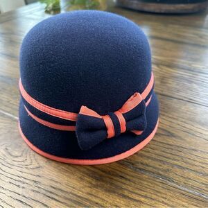 Janie and Jack Navy Coral Cloche Hat